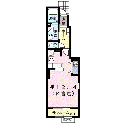 セイレーンⅠ(ワンルーム/1階)の間取り写真