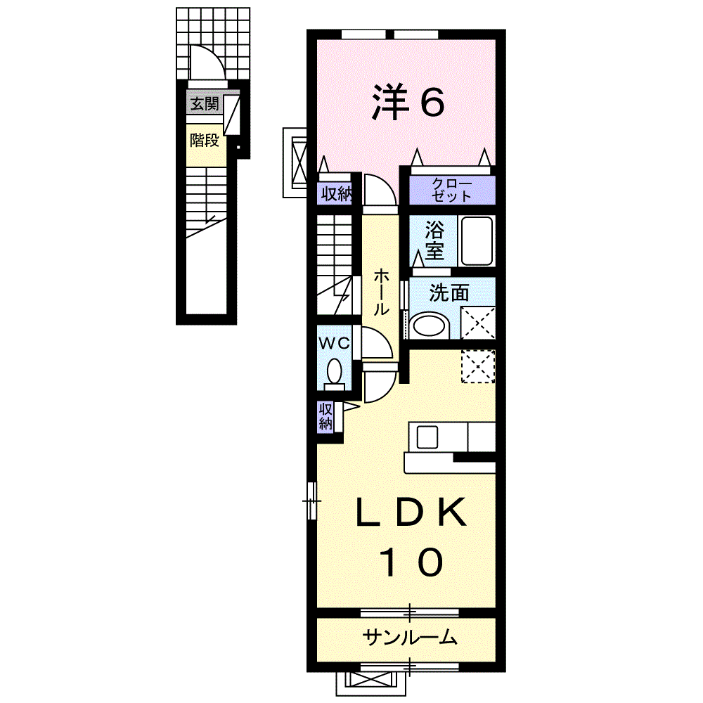 シャイン コート(1LDK/2階)の間取り写真