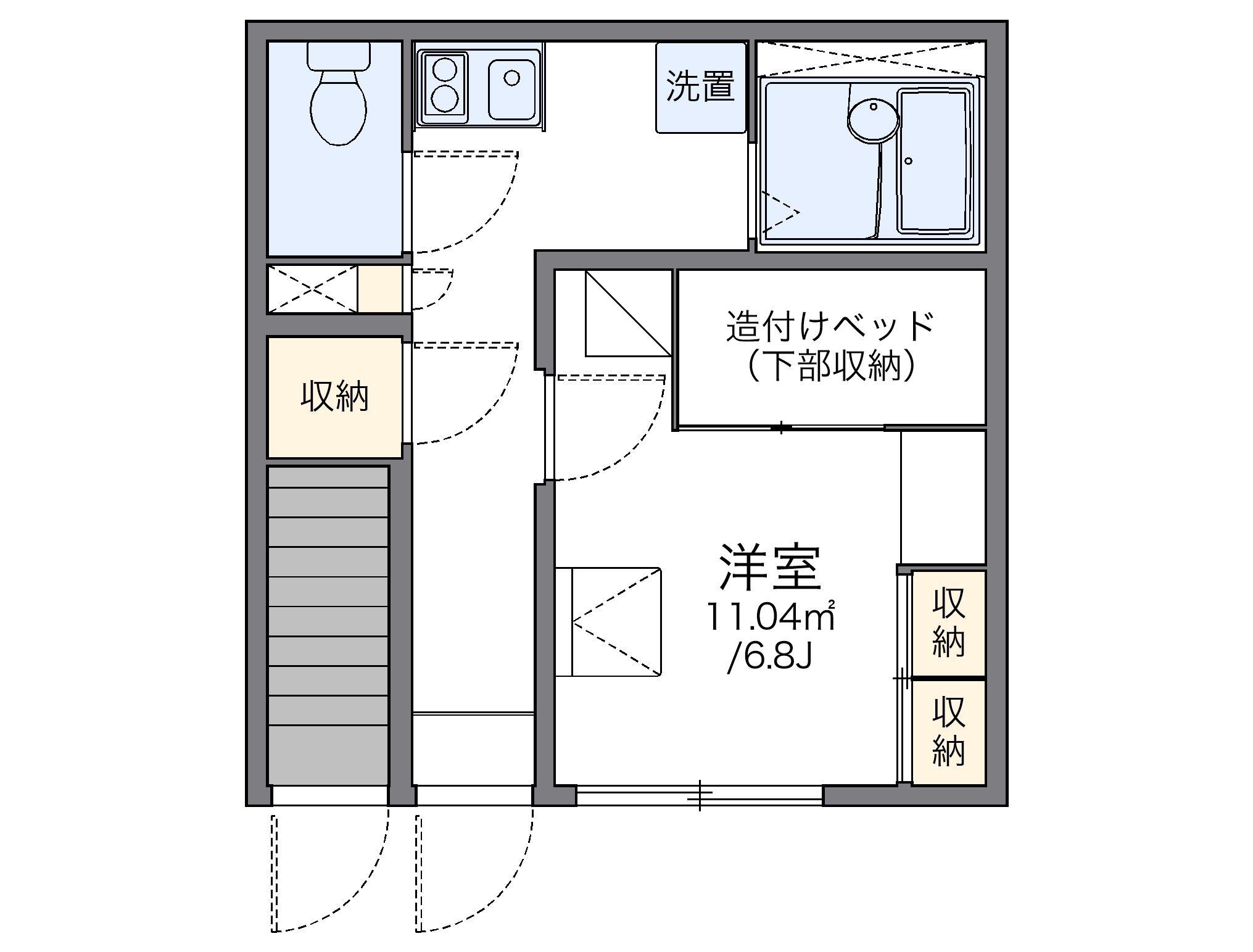 レオパレス南宮(1K/1階)の間取り写真