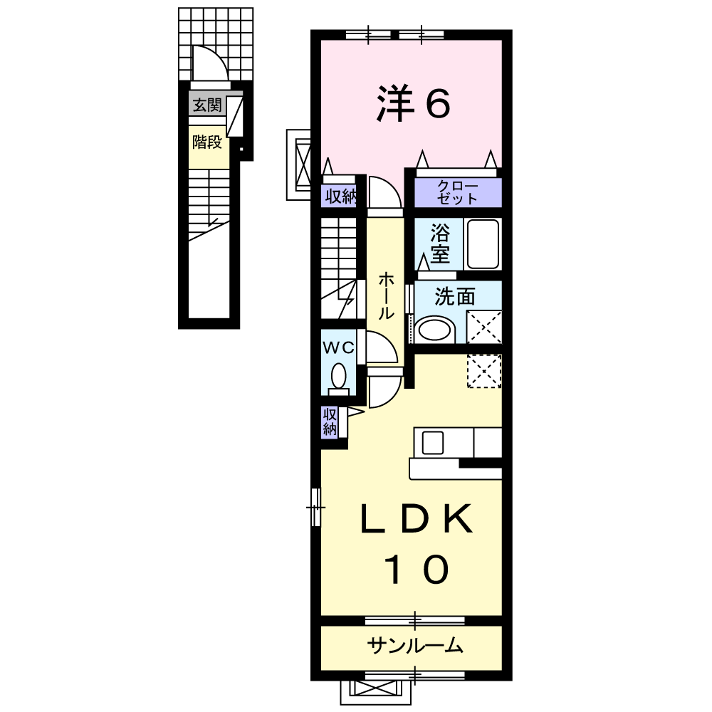 カーサ フルジェンテⅡ(1LDK/2階)の間取り写真