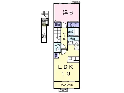 ヌ-ベルコートKⅠ(1LDK/2階)の間取り写真