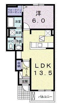 ボナールハイムⅡ(1LDK/1階)の間取り写真