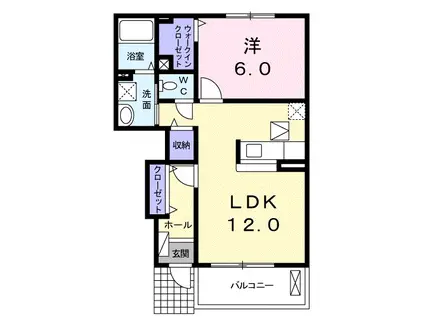 アンダンテ(1LDK/1階)の間取り写真