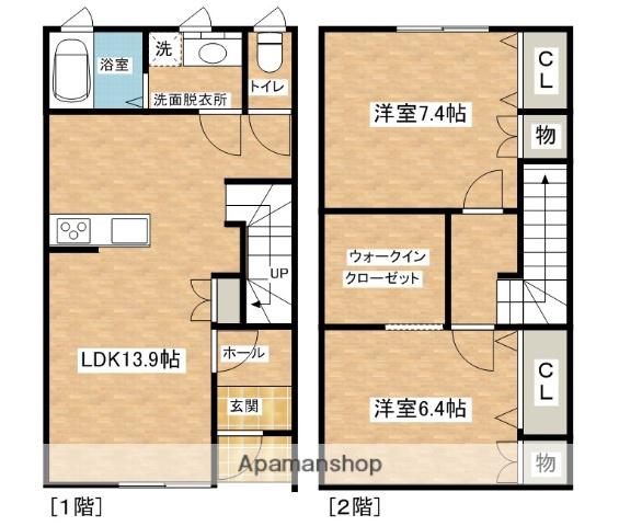 ヴェルナルド(2LDK/1階)の間取り写真