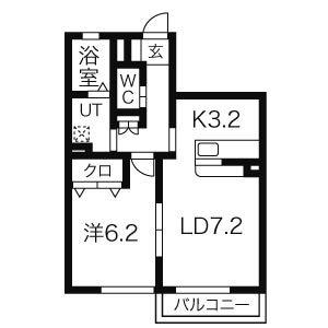 ボナールハイム(1LDK/1階)の間取り写真