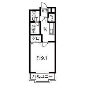 グランヴォワリエ(1K/1階)の間取り写真