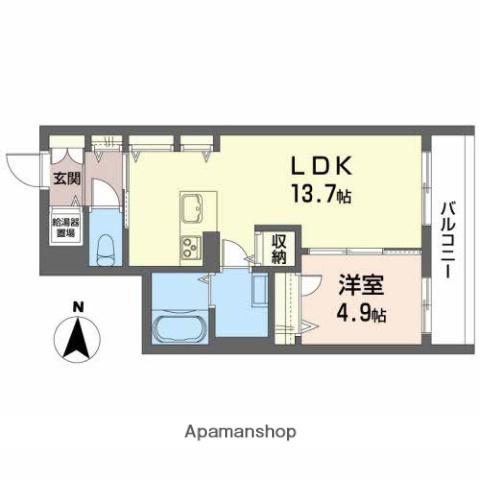 メゾンマスト川もと(1LDK/2階)の間取り写真