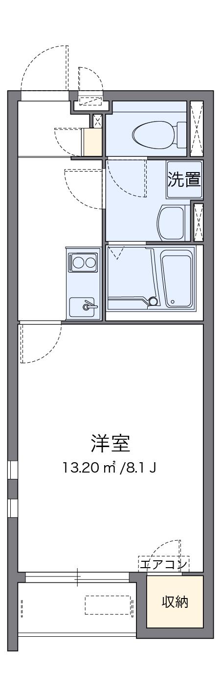 クレイノシュライブ宮内(1K/2階)の間取り写真