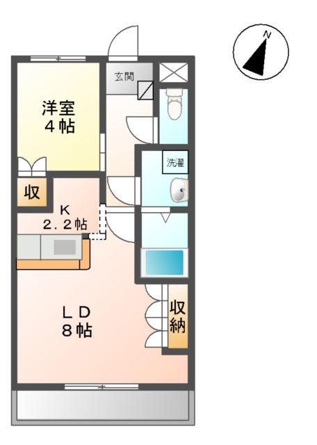 サンロード・S(1LDK/2階)の間取り写真