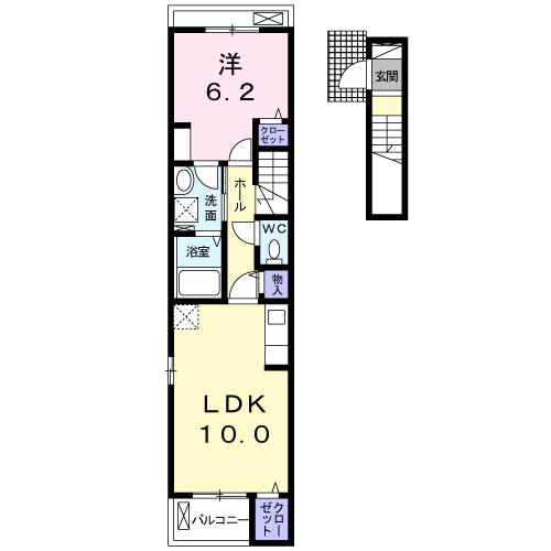 コンフォーティア(1LDK/2階)の間取り写真