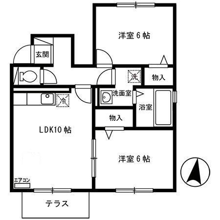 ドム722(2LDK/1階)の間取り写真
