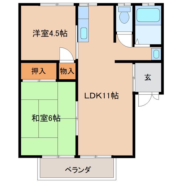フューチャー21(2LDK/1階)の間取り写真