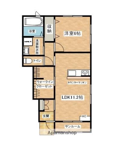 BEL POST B(1LDK/1階)の間取り写真