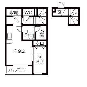アイワテラス・アイワスクエア(1K/2階)の間取り写真