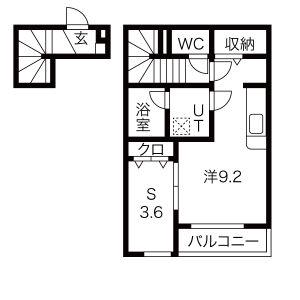アイワテラス・アイワスクエア(1K/2階)の間取り写真
