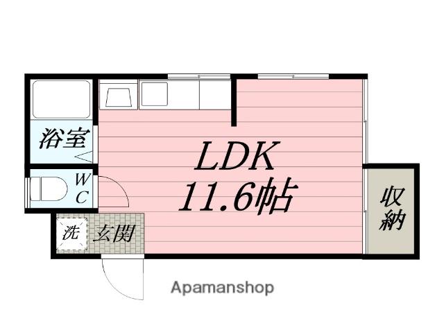 R.旭南(ワンルーム/2階)の間取り写真