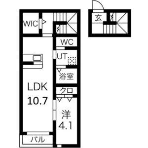 FORTUNA(1LDK/2階)の間取り写真
