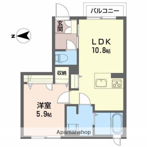 ミルフィーユ(1LDK/1階)の間取り写真