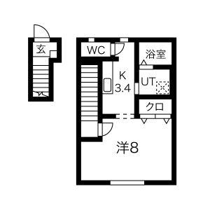 SUN PALACE北上 V(1K/2階)の間取り写真