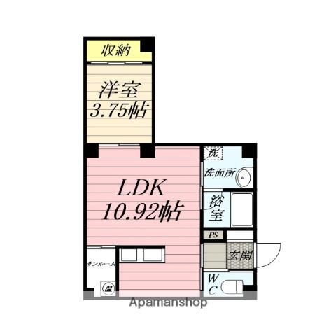 カーサフレンテ南通(1LDK/2階)の間取り写真