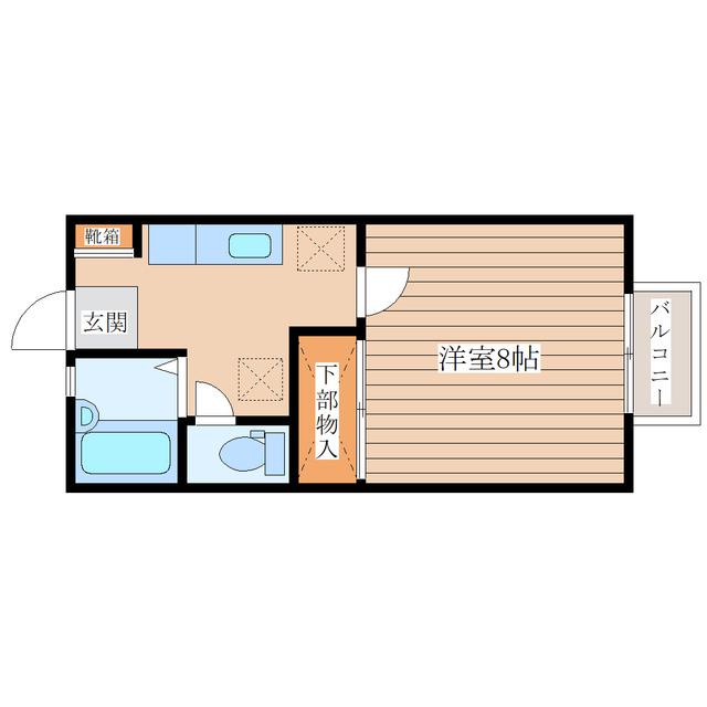 マルヤスハイツ(1K/2階)の間取り写真