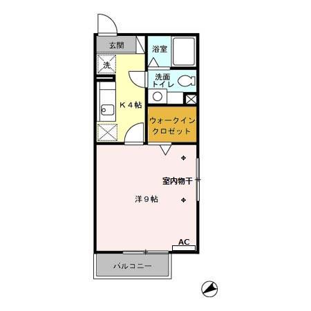 アネックス2(1K/2階)の間取り写真