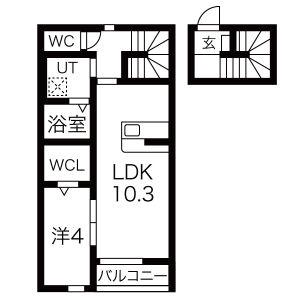 シャルマンヴィラ吉岡(1LDK/2階)の間取り写真