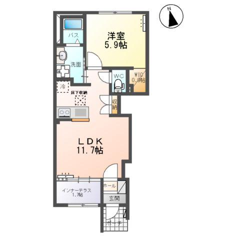 YS HILLS(1LDK/1階)の間取り写真