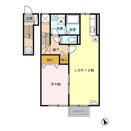 レオパルド III(1LDK/2階)の間取り写真