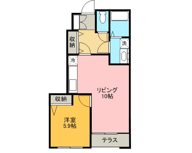 メゾンコンフォート(1LDK/2階)の間取り写真