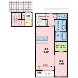 MIYABI(1LDK/2階)の間取り写真