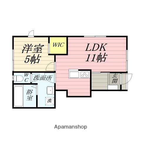 PARK HOUSE広面A(1LDK/1階)の間取り写真