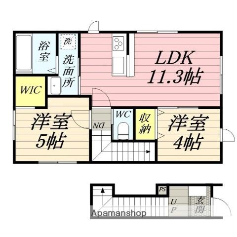 PARK HOUSE広面A(2LDK/2階)の間取り写真