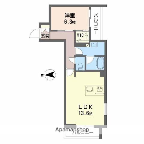シャーメゾン泉中央3丁目(1LDK/2階)の間取り写真