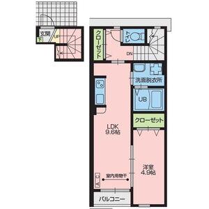 ランコントルⅥ(1LDK/2階)の間取り写真