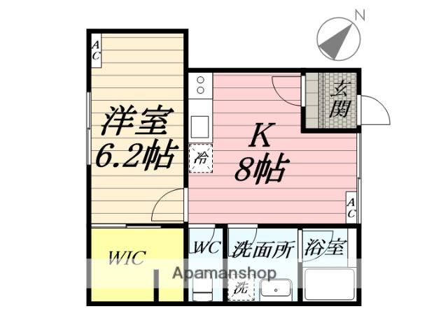ノックス川口(1LDK/1階)の間取り写真