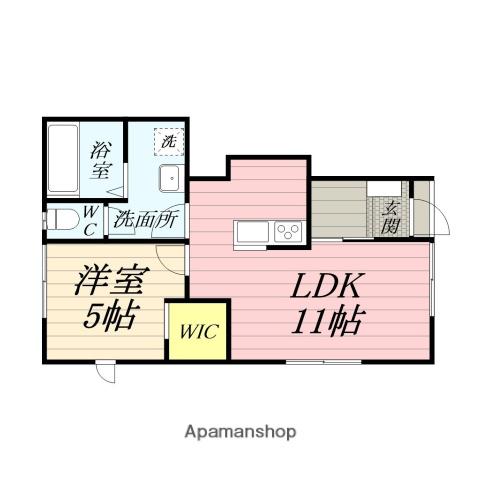 PARK HOUSE広面B(1LDK/1階)の間取り写真
