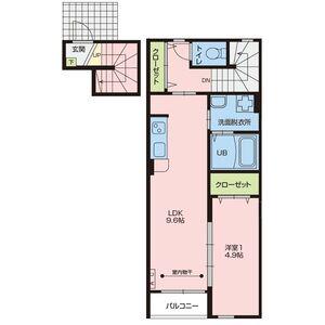 PLUM吉岡(1LDK/2階)の間取り写真