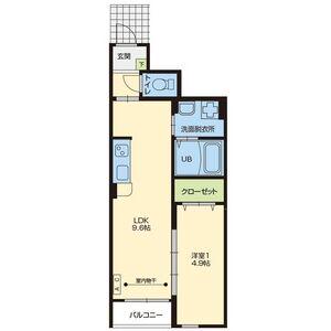 PLUM吉岡(1LDK/1階)の間取り写真