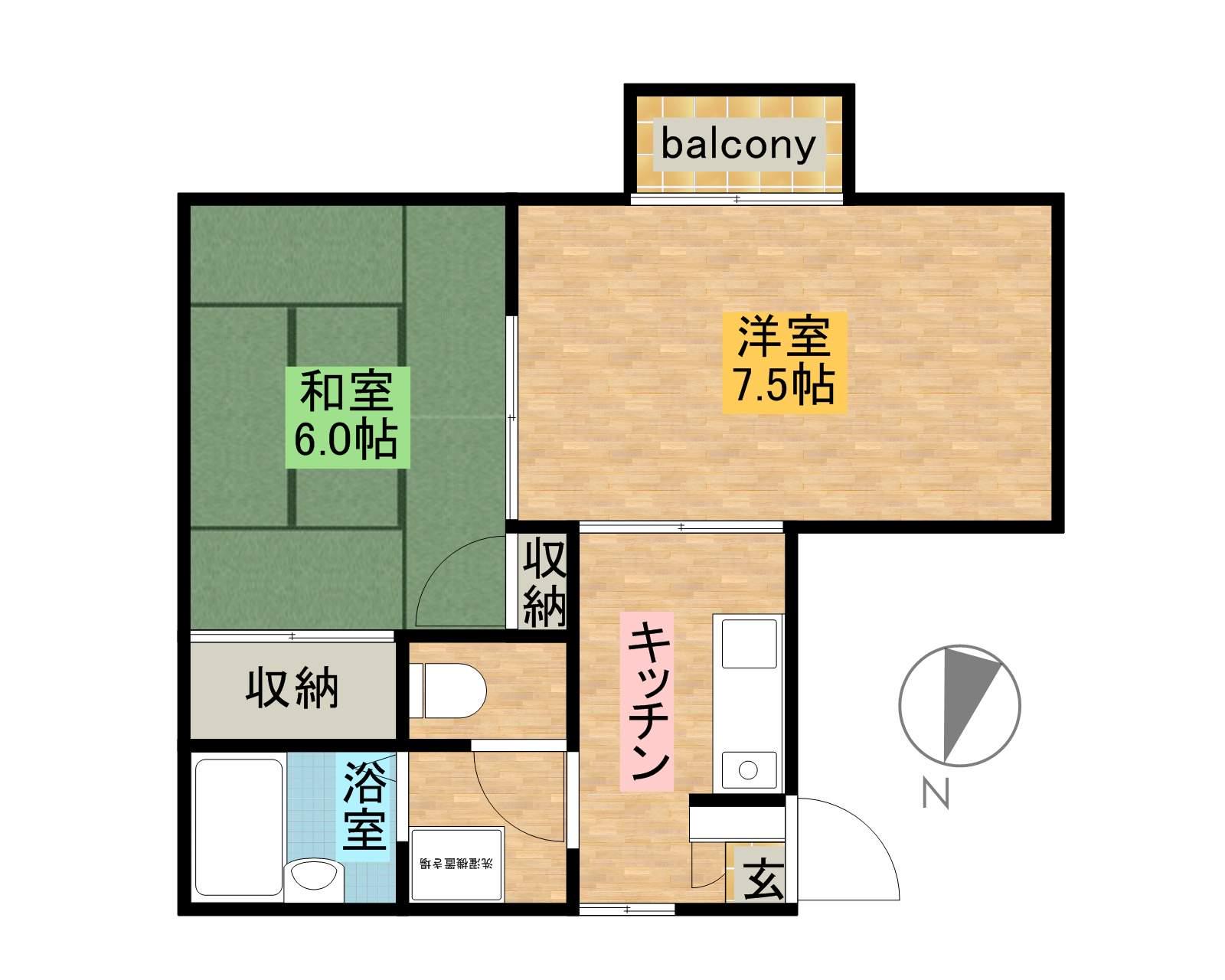 アイユウパレスK5(2K/2階)の間取り写真