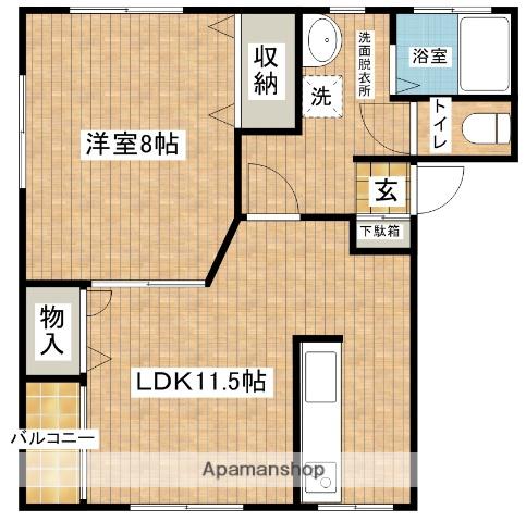 WITH太田弐番館(1LDK/1階)の間取り写真