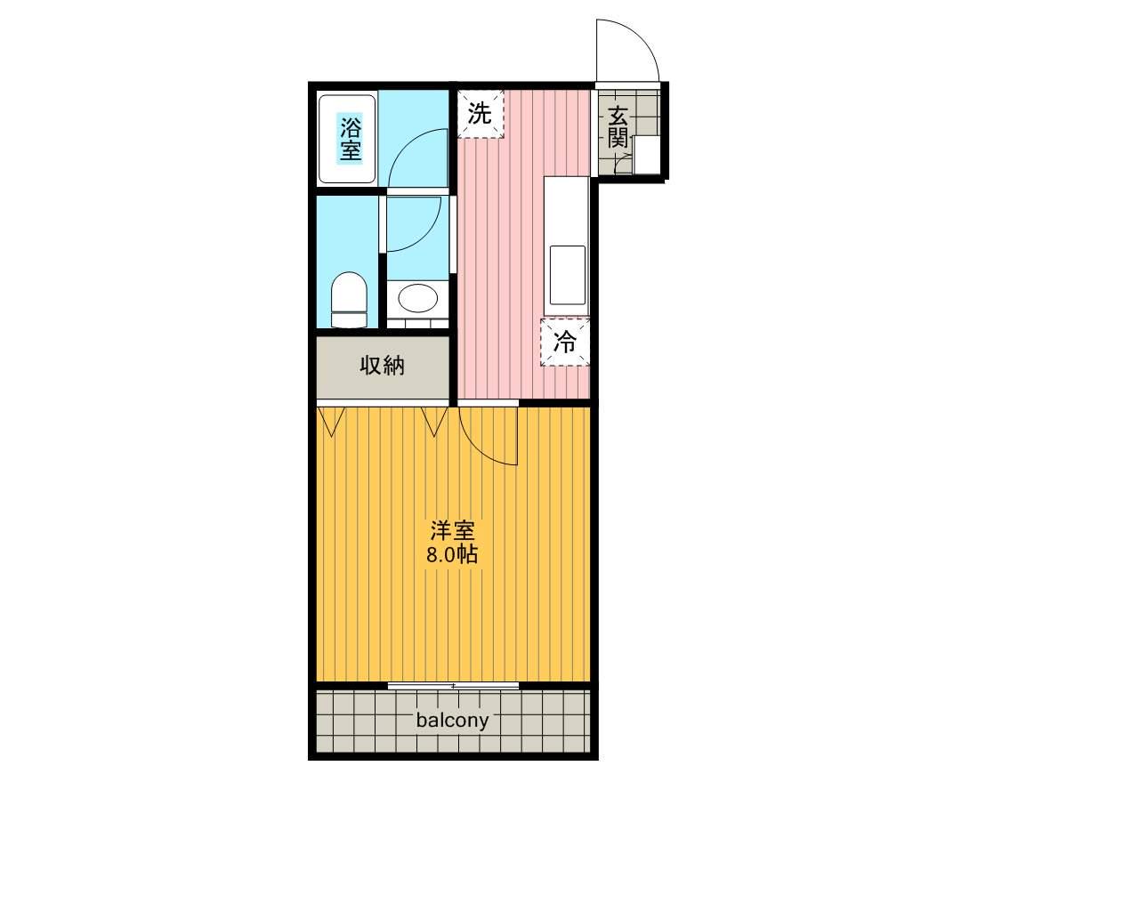 エスペランス(1K/3階)の間取り写真