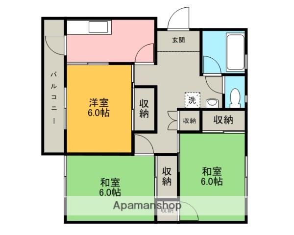 本荘コーポ(3K/3階)の間取り写真