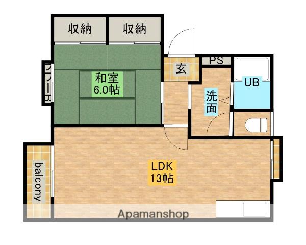 フェアステージ学園前(1LDK/1階)の間取り写真