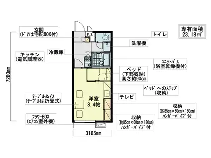 レオパレスアネックス(1K/1階)の間取り写真