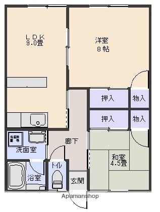 サンハイツ(2LDK/2階)の間取り写真