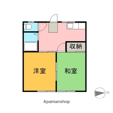 コーポヨシオカⅢ棟(2K/2階)の間取り写真