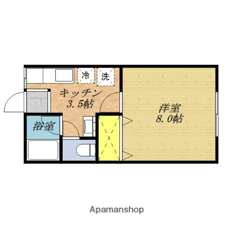 ハイツ鈴木(1K/2階)の間取り写真