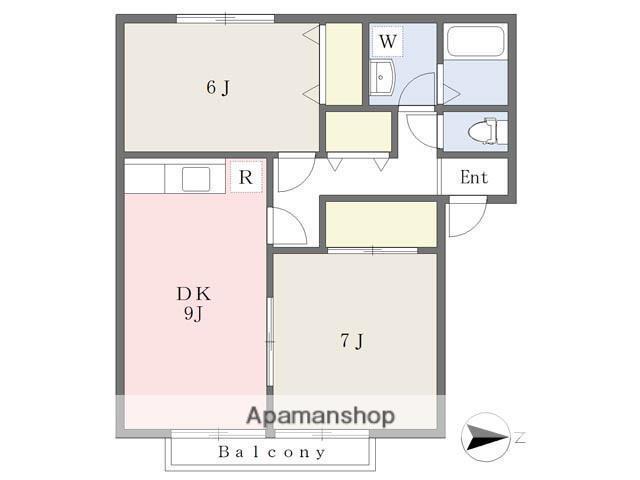 ユーティーライズA(2DK/1階)の間取り写真