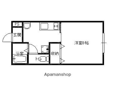 メゾンK2(1K/1階)の間取り写真